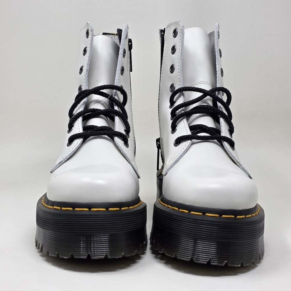 Dr Martens Jadon White Leather Ankle Platform Boots Men Size US 6 Women 7 New - Picture 7 of 11